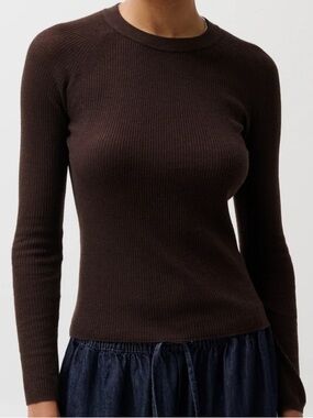 Pistola 100% Pure Wool Juno Featherweight Ribbed Knit Crewneck Sweater Womens S